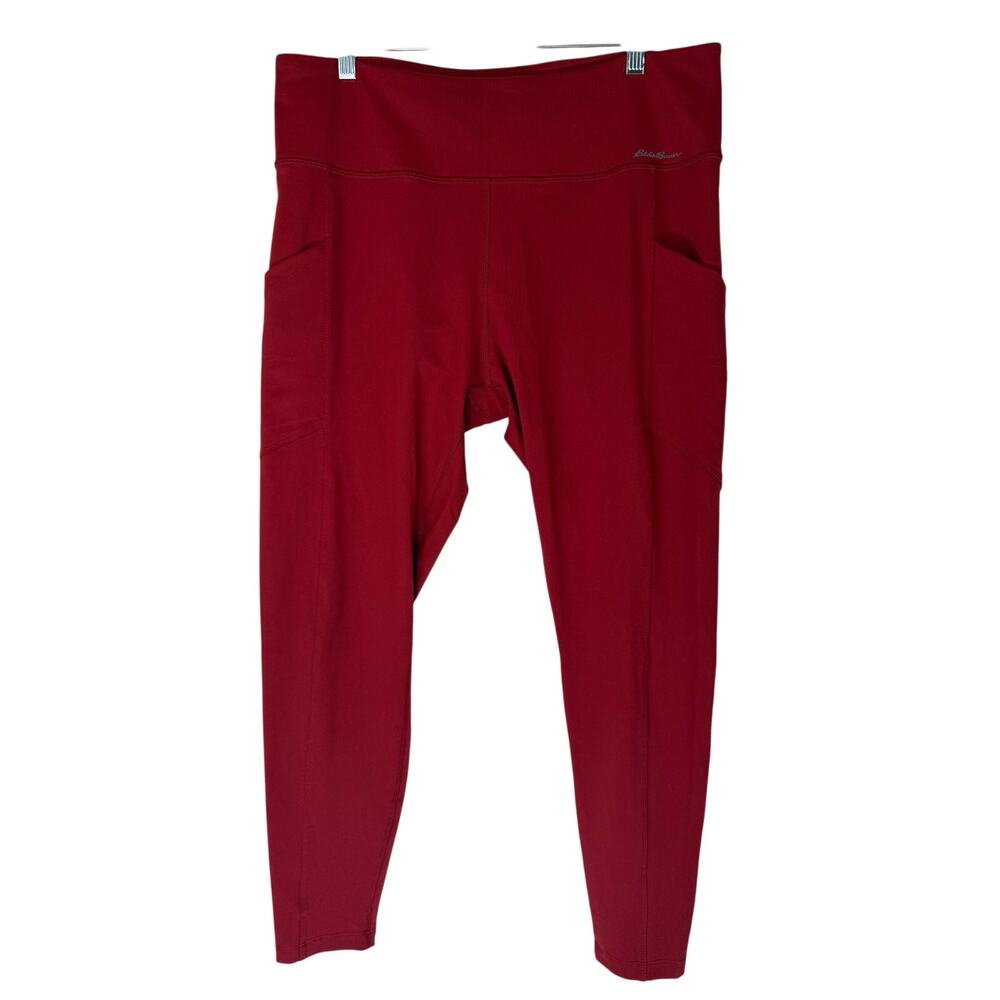 Eddie Bauer Women's Trail Burgundy Maroon To Ankle Athletic Leggings Size XL